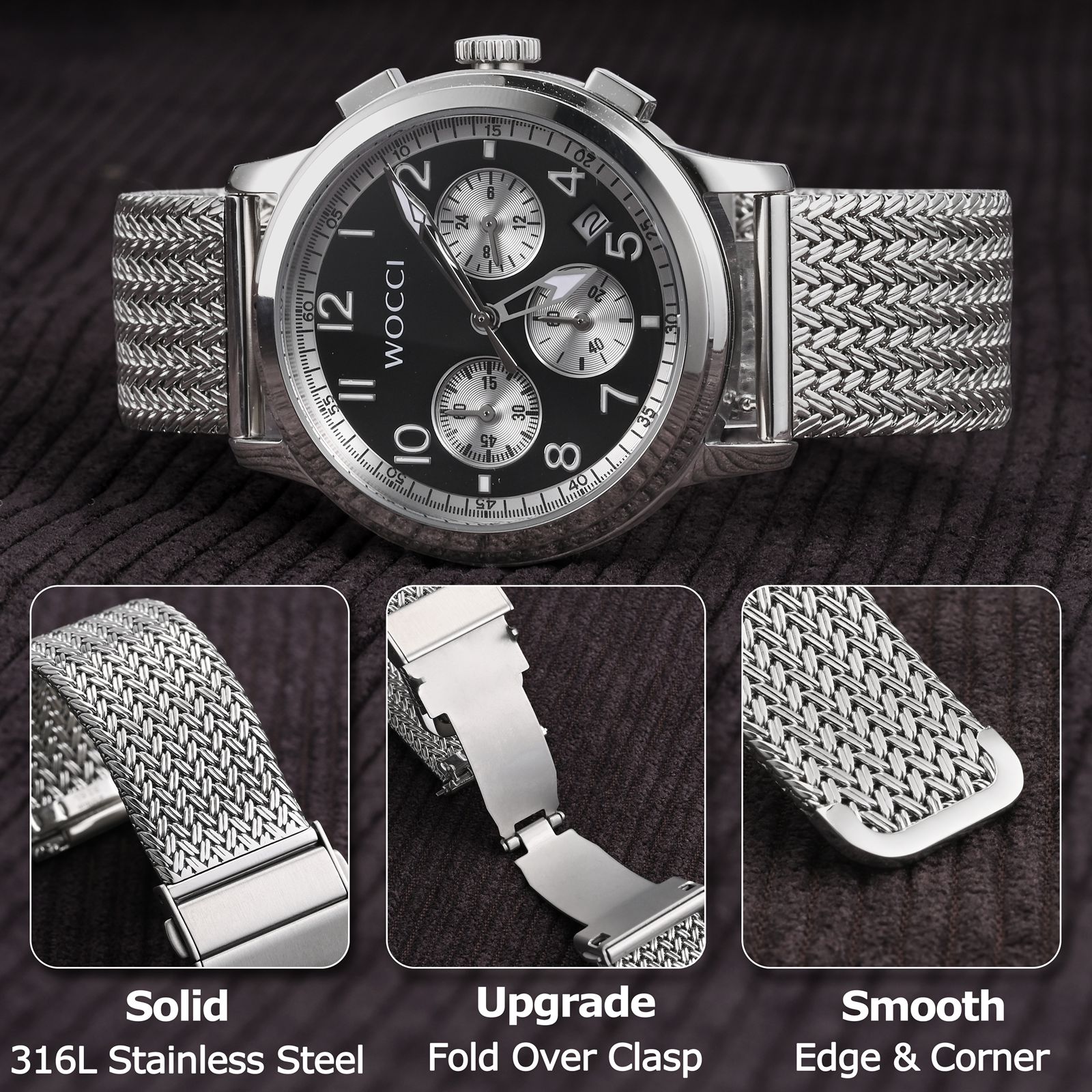 WOCCI Elite Bracelet de montre - Mesh Strap Metal avis et prix